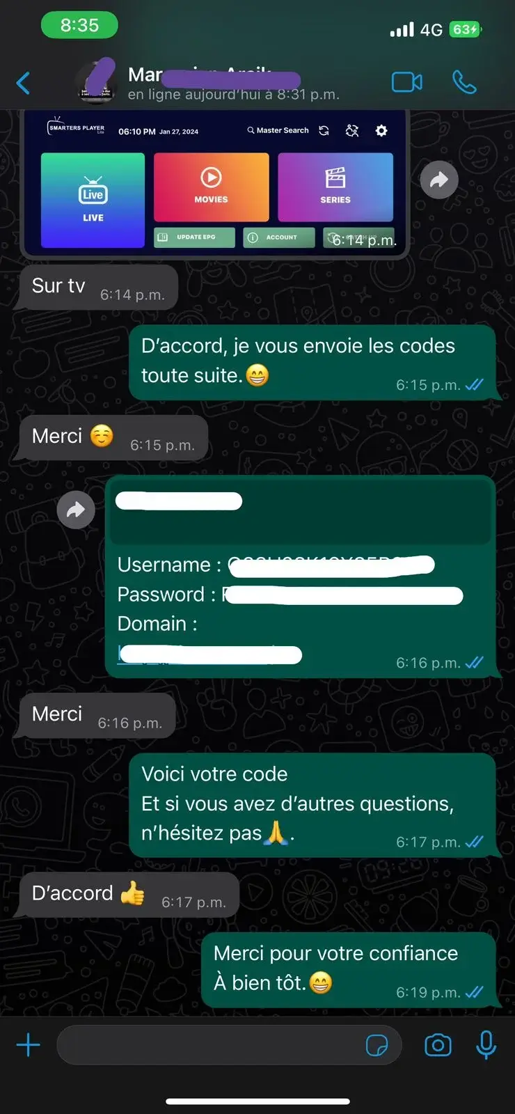 Avis client WhatsApp 5